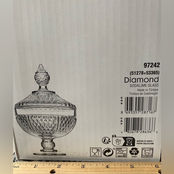 Pasabahce Diamond Sodalime Glass Candy Dish - Picture 15 of 16